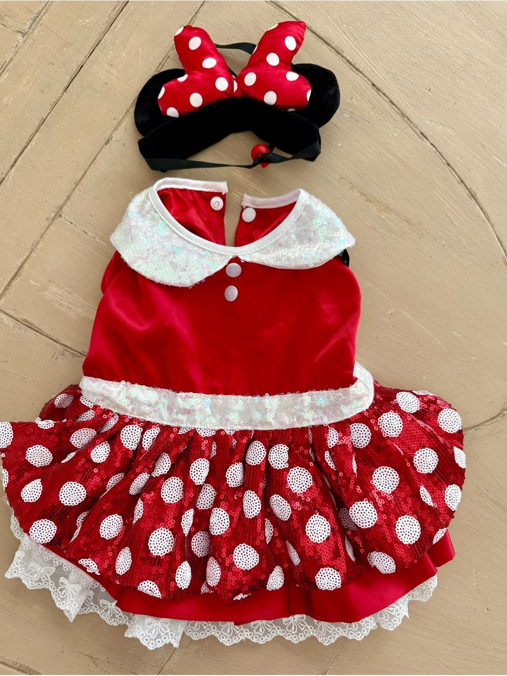 Disney Minnie Mouse Dog Costume with Bow Headband